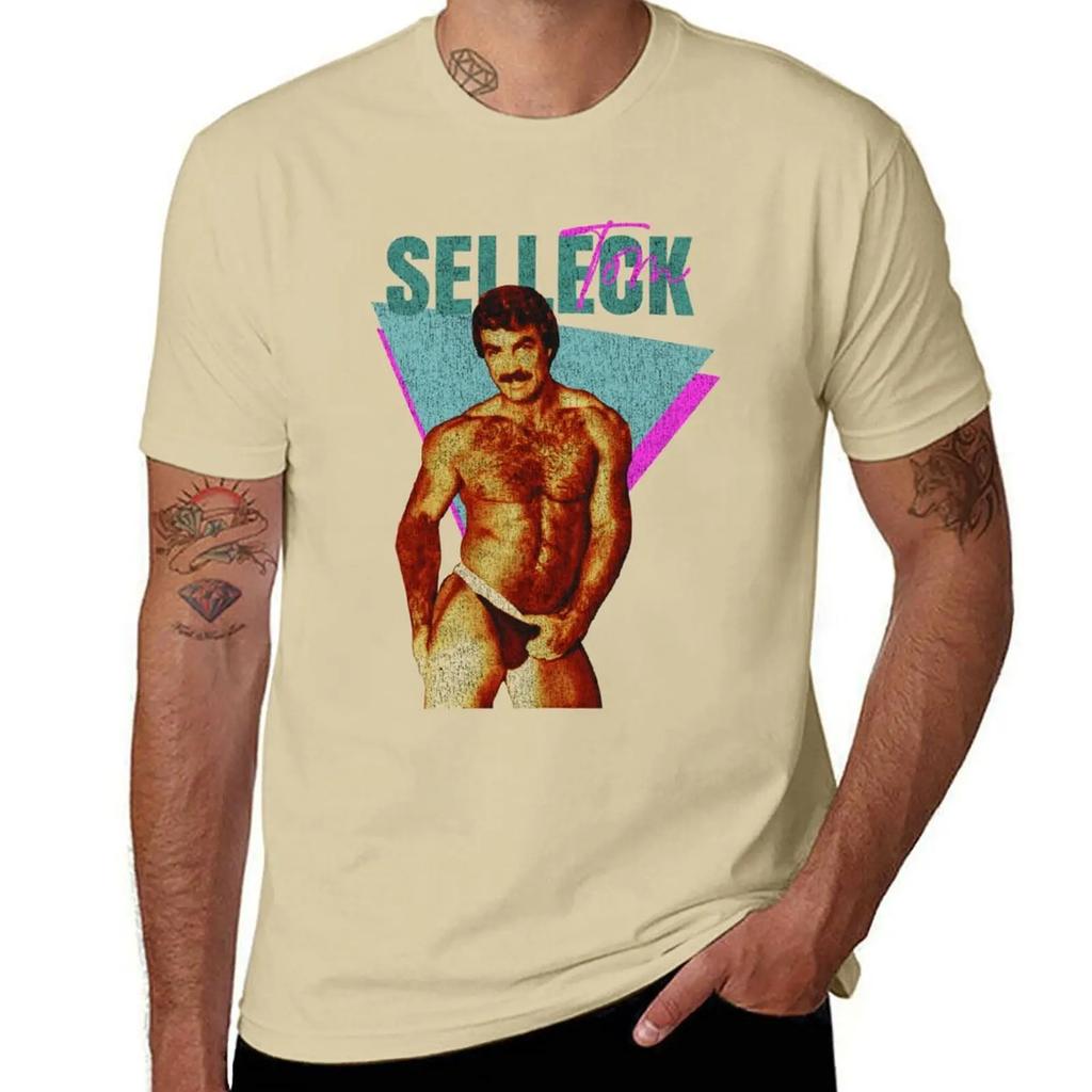Vintage Distressed Tom Selleck Tshirt Hippie Clothes Basketball Graphic Tees Baggy Shirts Unisexs Champion T Shirts
