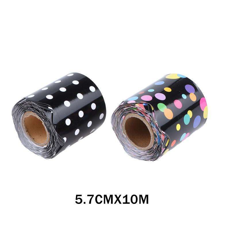 26 Colors 10M Self Adhesive Border Classroom Decors Border Trim Sticker Colorful Dot Trim Border Bulletin Board Border Trim