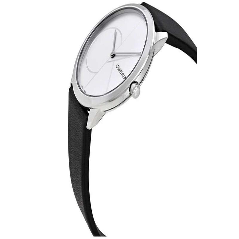 CALVIN KLEIN watch quartz movement leather strap 40mm silver dial men's watch 30m waterproof casual K3M211CY