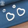 925 Sterling Silver Heart Shaped Earrings Fashion Jewelry