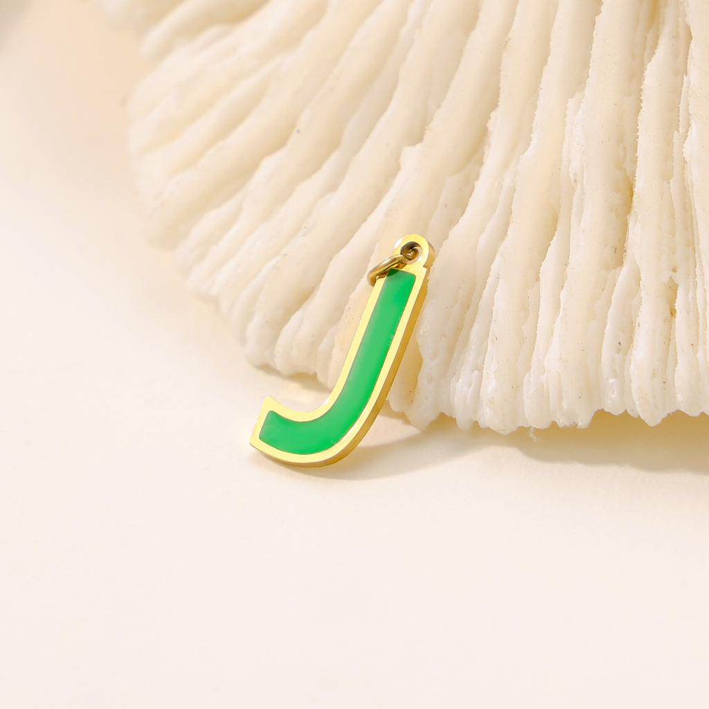 CARLIDANA Hot Sale New Style Hot Sale DIY Accessories Oil Drop Colorful Initial A -Z Letter Brand Stainless Steel Pendant Charms