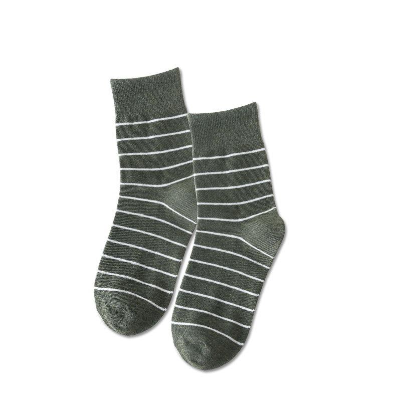 Damskie Wiosenne i Jesienne Nowe Klasyczne Paski Styl College Oddychające Bawełniane Skarpety