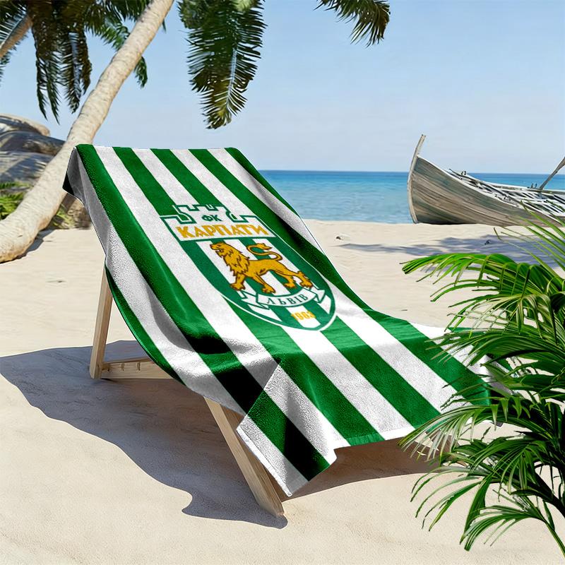 Karpaty Lviv Print Strandtuch, Großes Weiches Schnelltrocknendes Handtuch für Strand Camping Schwimmen