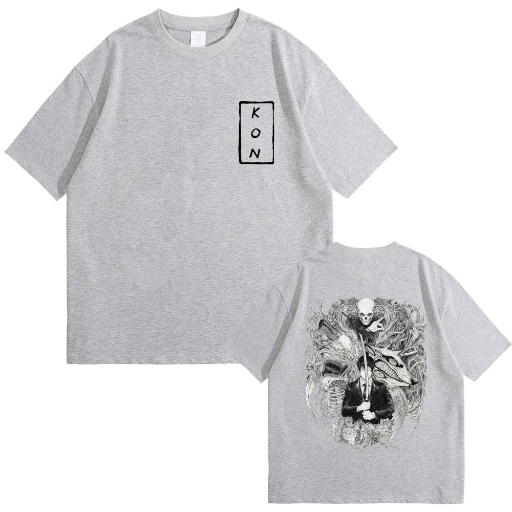 Anime Chainsaw Man Hayakawa Aki Fox Devil Kon Skeleton Graphic Tshirt Men Women Cartoon Oversized T Shirts Male Vintage Tshirt