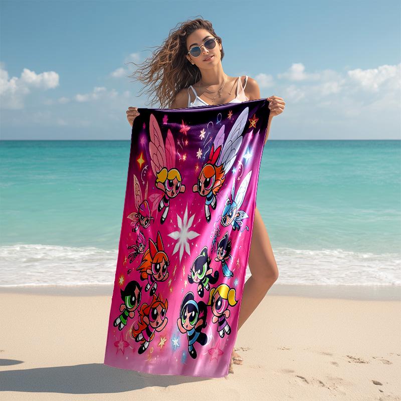 1pc Powerpuff Girls Adventure Microfiber Beach Towels Quick Dry Towel Sand Beach Towels Pool for Travel Swim Pool. S072101124