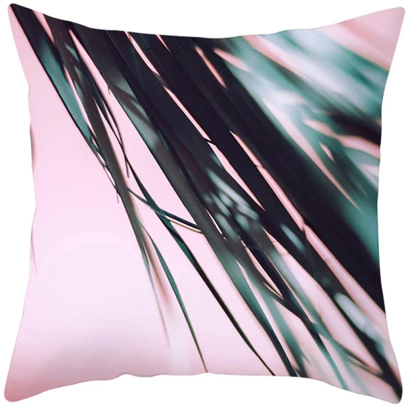 

Летний зеленый принт растений наволочка Домашний декор для дивана спальни Тропический стиль Наволочка декоративная Подушки для дивана Hogar 66x66cm розы красного