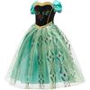 Princess Dress For Girls, Kids Birthday Halloween Costume Set With Crown Wand Gloves Wig