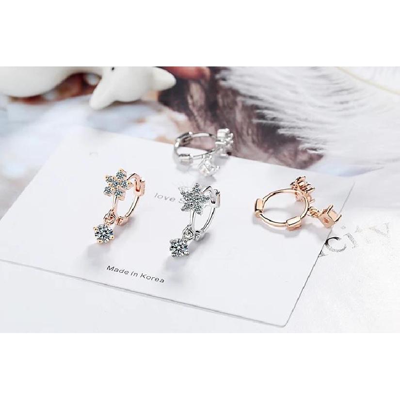New Arrival Female Pendientes 925 Sterling Silver Flower Micro Pave AAA Zircon Earrings for Women Girl Jewelry Oorbellen Brincos