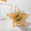 24cm Christmas Poinsettia Glitter Flower Hanging Xmas Party Tree Decoration