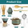 8PCS Japanese Matcha Set with Ceramic Bowl Bamboo Matcha Whisk Teaspoon Tea Sets Tea Lovers Gifts Tea-making Tools Accessories