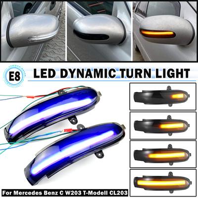 LED Dynamic Turn Signal Blinker Side Mirror Indicator Sequential Light For Mercedes Benz C Class W203 S203 CL203 2001-2007