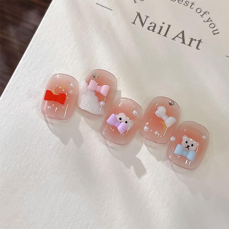 50Pcs Minimalist Mini Ties Resin Nail Charms 3D Solid Color Sweet Bowknots Nail Art Decorations For Diy Hairpin Nail Designs Diy