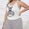 Letnie Damskie Piżamy Seksowne topy na ramiączkach i szorty Pijama casual kreskówkowy Zestaw piżam Loungewear plus size 5XL Zestaw 2-częściowy Bielizna nocna