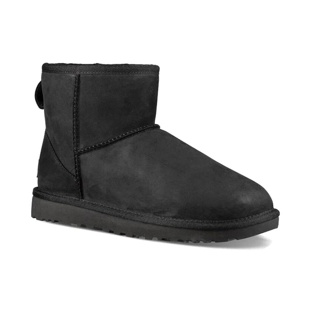 UGG Classic Mini Leather Snow Boots Black Women's 1016558-BLK