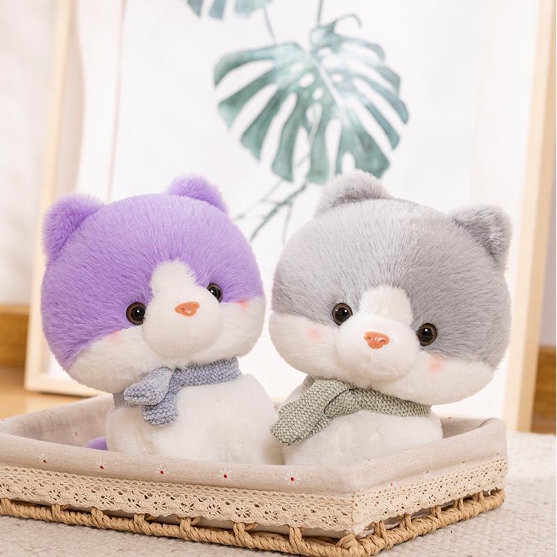 23cm  A Kitten with A Scarf Plush Toys Stuffed Animals Pillow Cat Doll Girlfriend Birthday Gifts