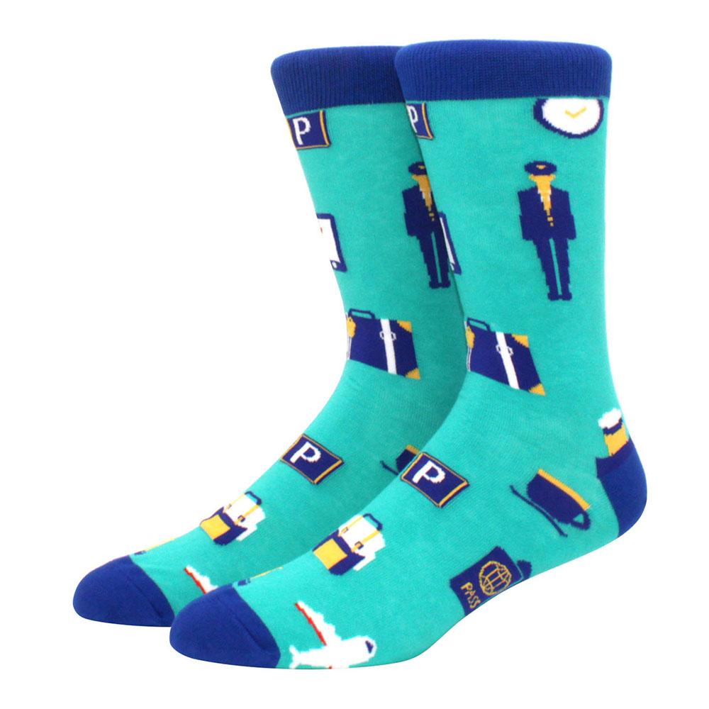 High Quality Combed Cotton Socks food Pattern Long Tube Funny Happy Men Socks Novelty Skateboard Crew Casual Crazy Socks