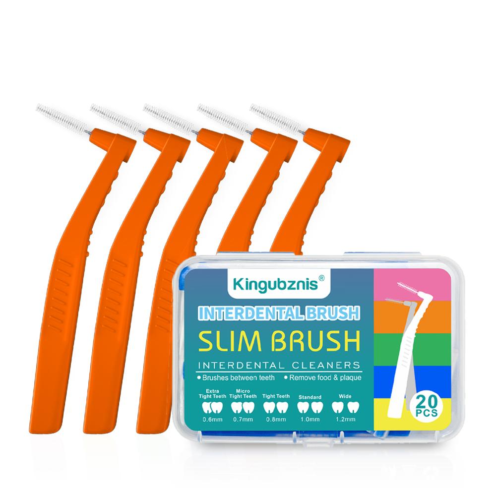 

Kingubznis 20 шт. Межзубная щетка для стоматологической ортодонтии, инструменты для чистки между зубами, мягкая мини-щетка с пылезащитным чехлом