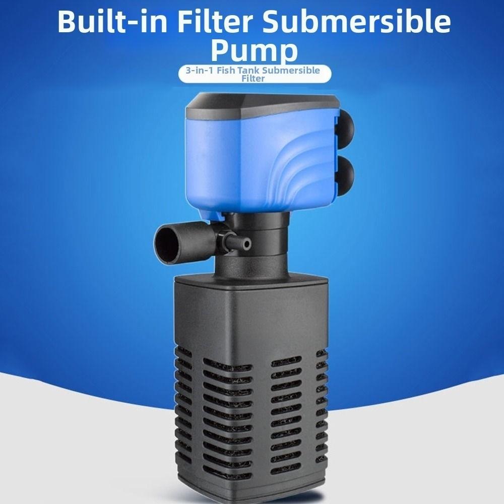 3 in 1 Aquarium Filter Pump Energy Efficient Silent Operation Water Filter Pump Adjustable Flow Built-in Filter
