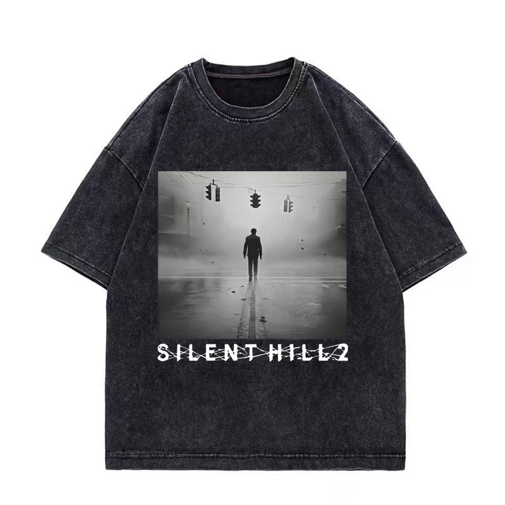 

Silent Hill Игровые Графические Футболки Модный Тренд Уличной Моды Винтажные Стиранные Футболки Мужские Женские Повседневные Хлопковые Футболки Streetwear S