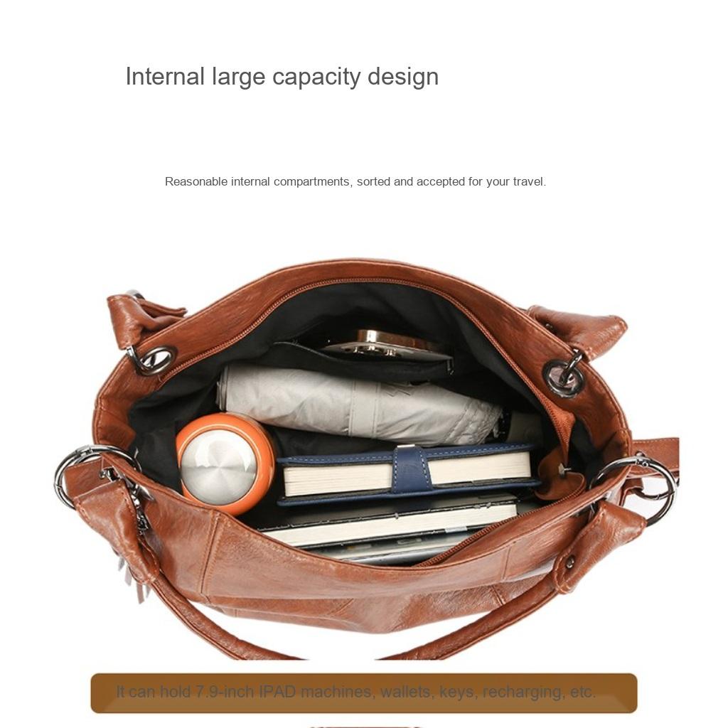 Handbag Women PU Large Capacity Adjustable Strap Daily