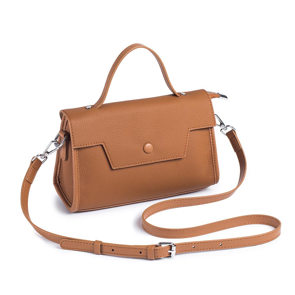 

Женская сумка кроссбоди на плечо из натуральной кожи высокого класса - Модная маленькая квадратная сумочка золотисто-коричневый