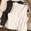 Vintage Ultra-thin Vest Streetwear 2024 New Autumn Winter Fashion Vest Warm Casual Buttons Cotton-padded Jacket Female