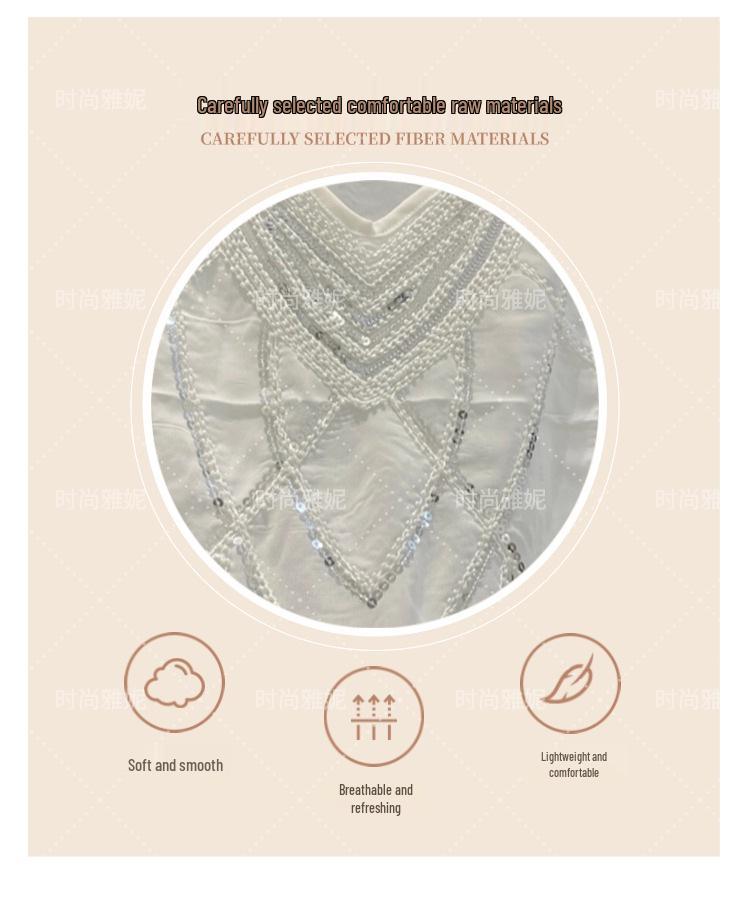 Fashion Yanni Luxury Beaded Sequin Hip-Hugging Skirt & Slimming Vest Top Set