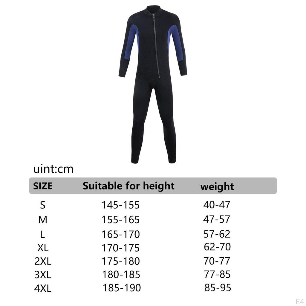 Men Wetsuit Full Body 3mm Neoprene Soft for Boarding Surfing Underwater