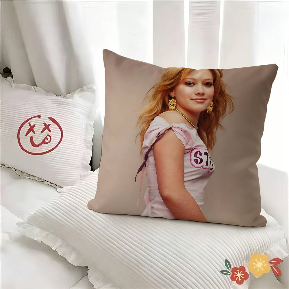 pc Singer HHilary DDuff Pillow Case Fashion Square Pillowcase Bedroom Sofa Room Ins Decoration Leisure