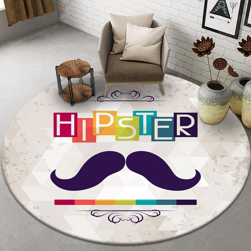 Football Carpet Round Living Room Area Rug Home Decor Retro Record Bedroom Rug Boys Room Mat Kids Play Mat Anti-Slip Doormat