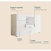 Buffet Bahut 2 portes 2 tiroirs | 140 x 80 x 40 cm | Couleur Blanc Brillant | Rangement | ROQUE