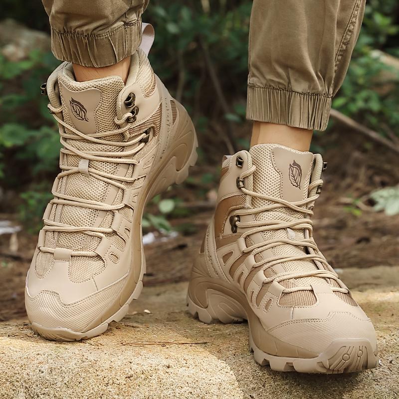 Fashion New Large Size Men's Thick Sole Fashion Hiking Boots Outdoor Sports Thick Sole Comfortable Anti-slip Wear Men's Outdoor Boots