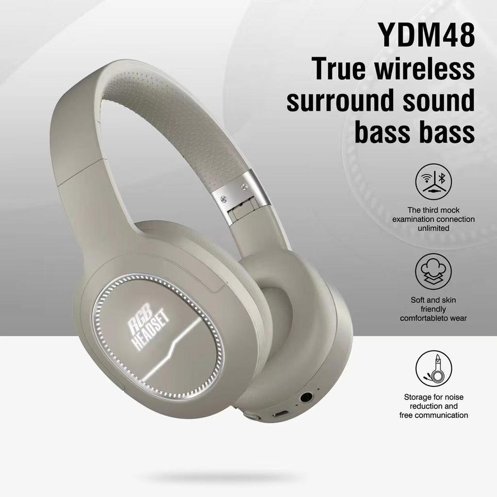 Luminous Bluetooth Wireless Headphones with Silicone Headband YDM48RGB, featuring Long Battery Life.