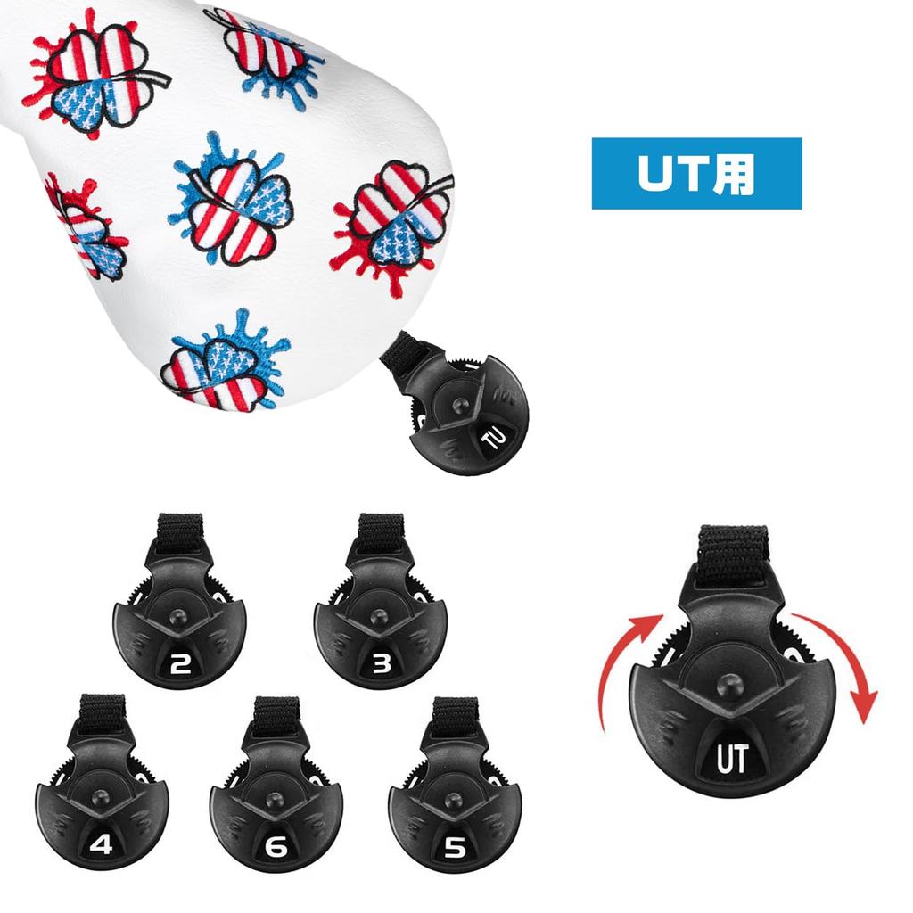 Lucky Clover Goblet Golf Aliennana Golf Wood Covers for Driver Fairway Wood and Utility Cover for Premium Embroidered PU Leather Cover for Headcovers,