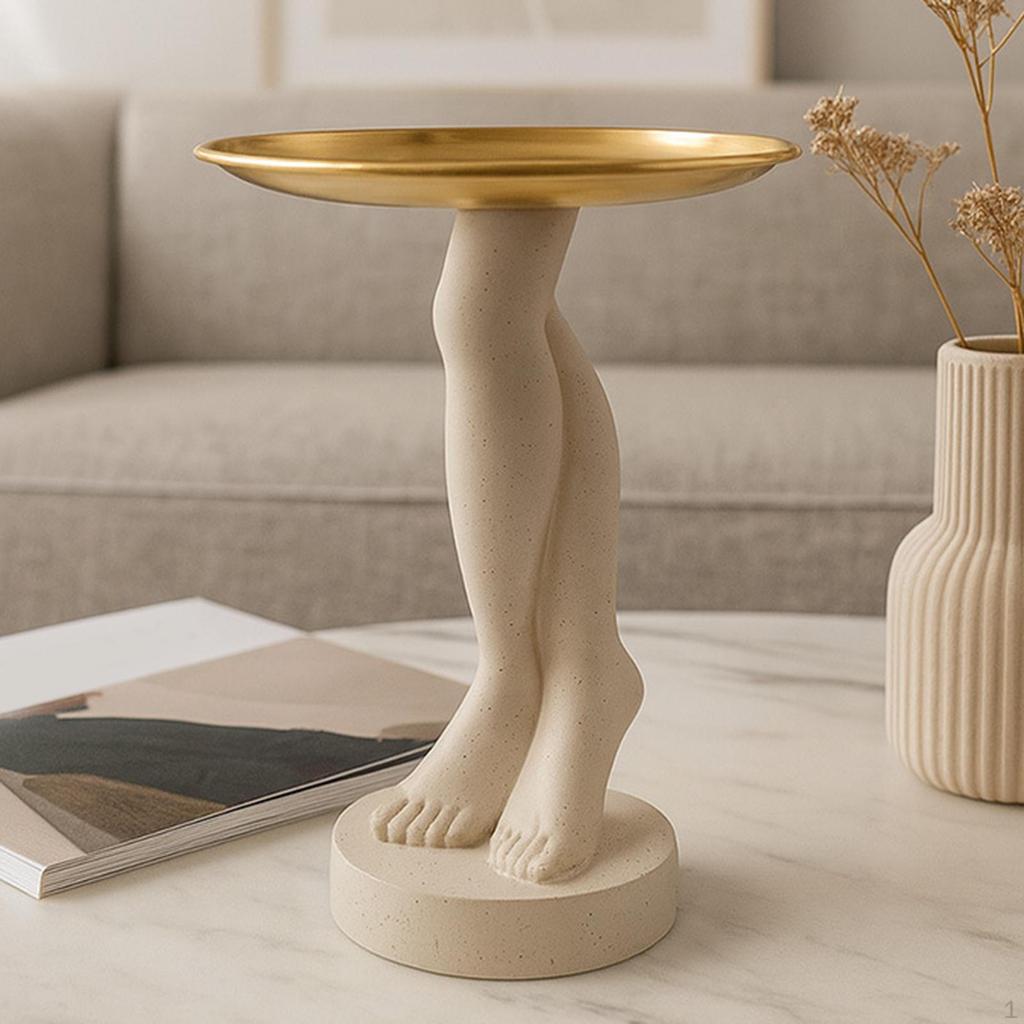 Desk Storage Tray Candy Bowl Cross Leg Figurine Creative Tabletop Ornament Decorative Statue Jewelry