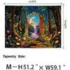 Heynvioo Blacklight Forest Tree Tapestry UV Reactive Moon Tapestry Trippy Galaxy Space Tapestries Fantasy Landscape Tapestries Aesthetic Plant Wall