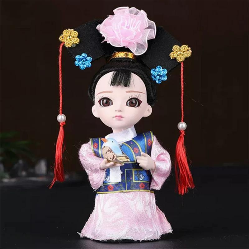 Chinese Opera Character Decoration Silk Doll Peking Opera Mask Doll Chinese Handmade Decorative Gifts Shop Decoration Doll