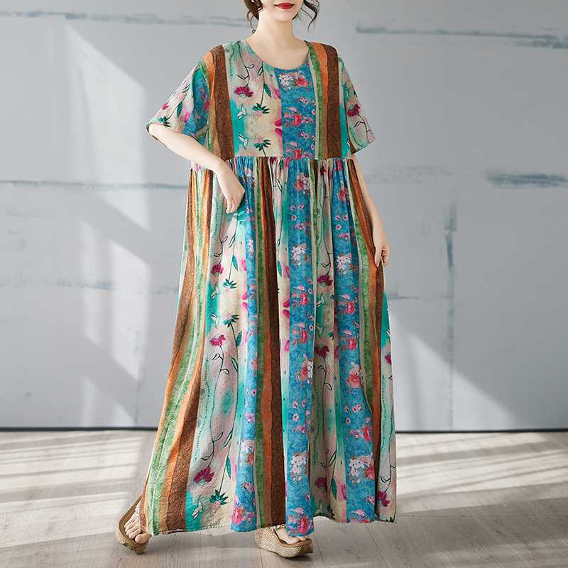 

Простое летнее платье в богемном стиле с принтом One Size