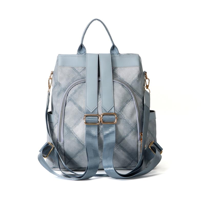 Ромбовидный женский мягкий кожаный рюкзак с большой вместимостью — фото 10