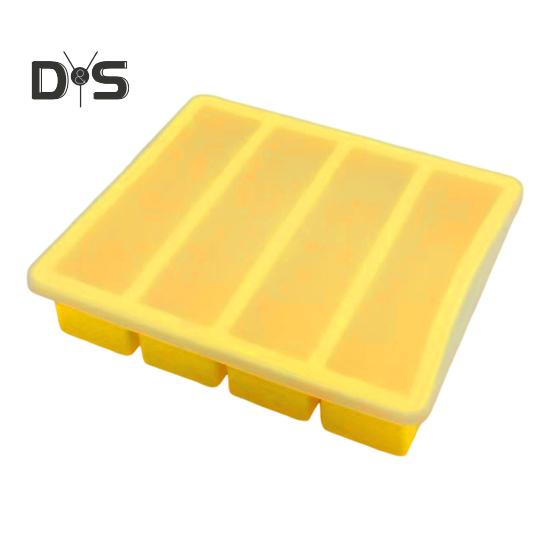 Tavă de bețișoare de gheață din silicon, cu 4 cavități, de calitate alimentară, cu eliberare ușoară, fără BPA, Frigider de vară, bandă lungă de gheață, unt, matriță de presare, accesorii de bucătărie
