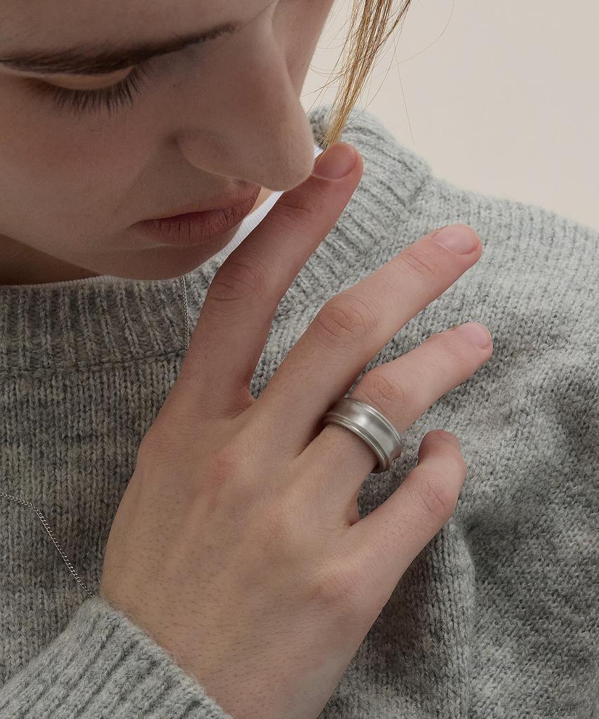 Dawnf 03H06M Matte Silver Ring