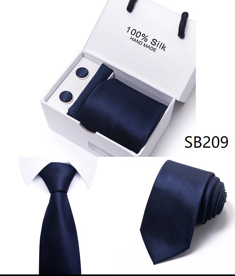 Men's 1200-Needle High-Density Business Stripe & Paisley Tie Set - 6 Piece Groom & Wedding Gift Box