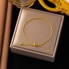 18K Gold Plated 316L Fashionable Titanium Steel Bracelets Waterproof Heart Roman Numerals Queen's Chain Link Bangles