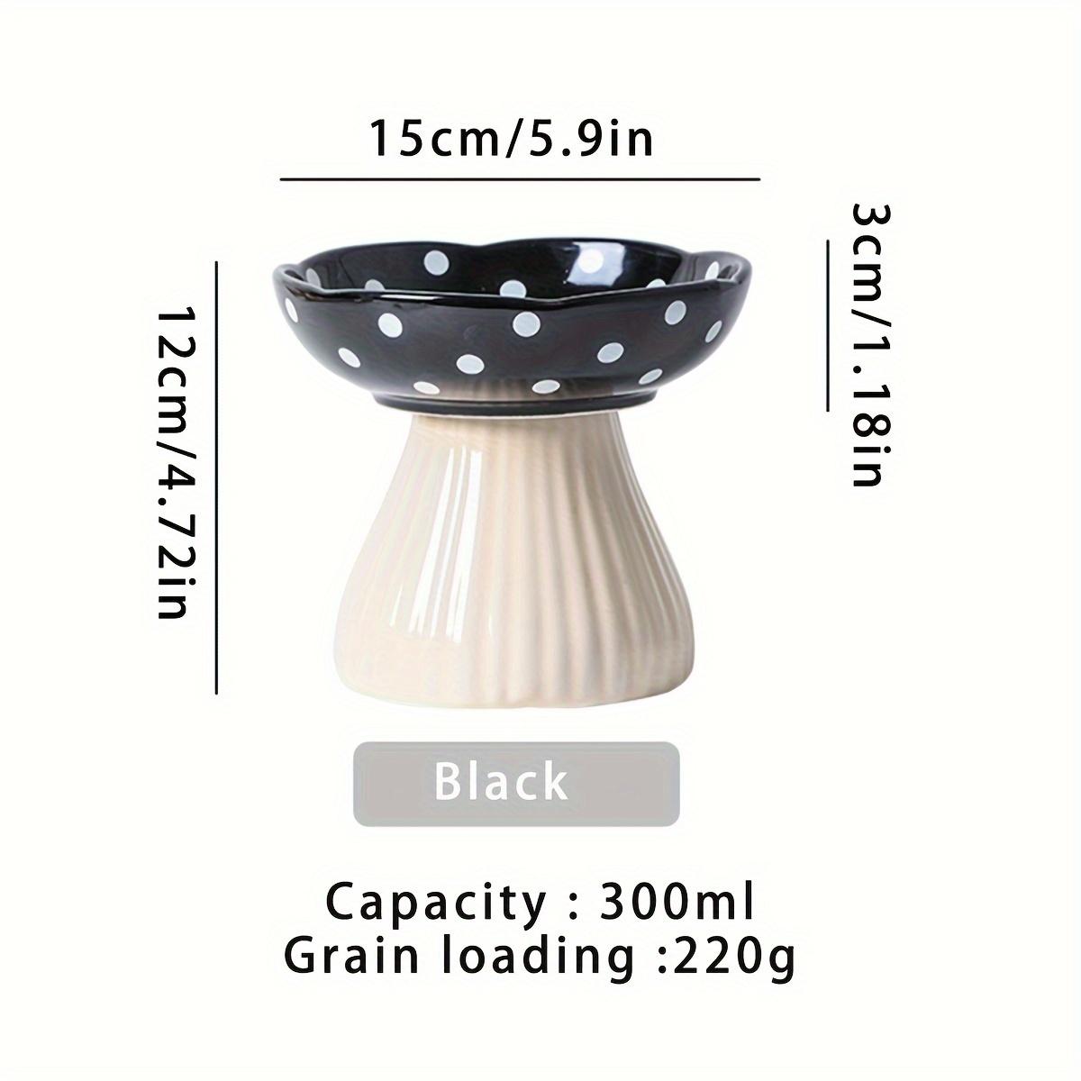 

Resin Mushroom Cat Bowl: Tall, 300ml capacity, suitable for cats - ideal for feeding and drinking festivals чёрный