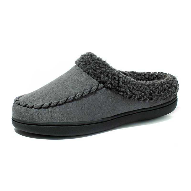Fashion Men Winter Warm Slippers Fur Slippers Men Plush Slipper Cotton Shoes Non-slip Solid Color Home Indoor Casual Slippers Size 49 50