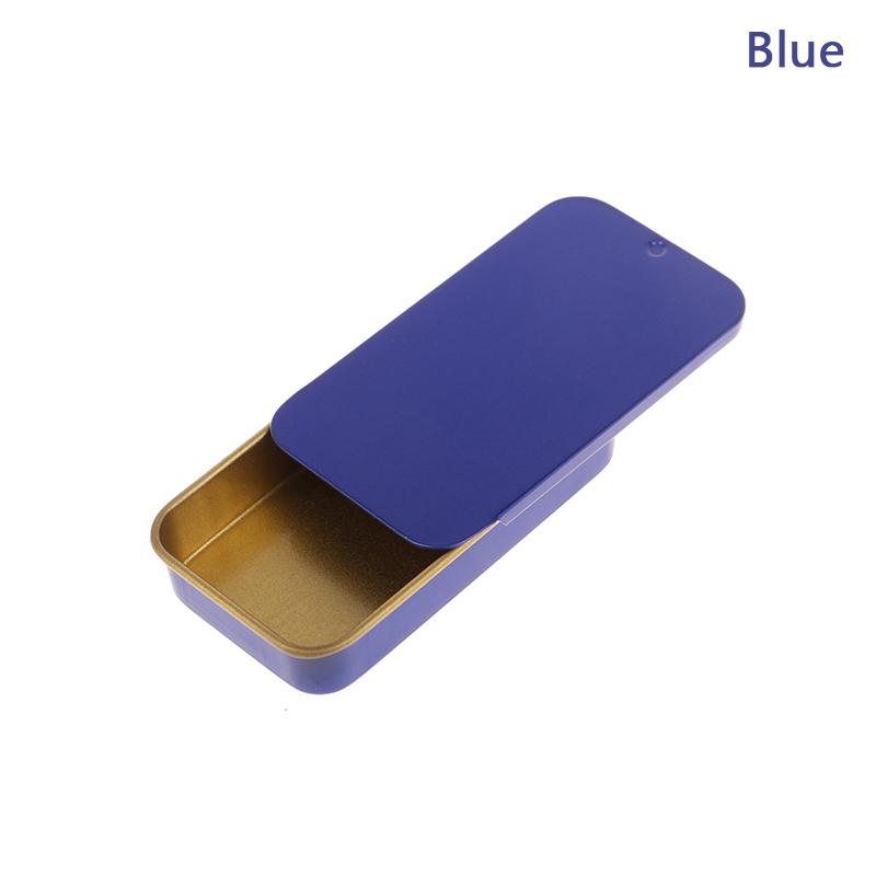 1PCS Small Empty Metal Tin Silver Black Rectangular Flip Storage Box Case Organizer for Money Coin Candy Key Container Jar Cans