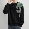 Men's American Retro Embroidered Long-Sleeve Pullover Sweatshirt