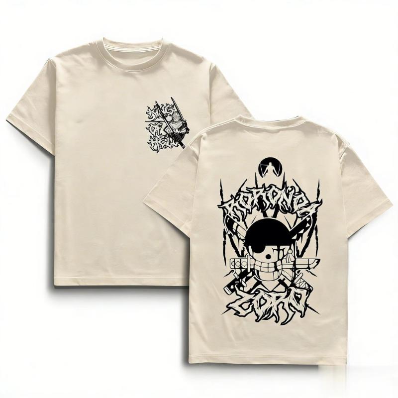 Unisex One Piece Zoro Anime Graphic T Shirt Men Women Short Sleeve Tee Oversized Casual Tops Streetwear Y2k 2026 Summer Fashion
