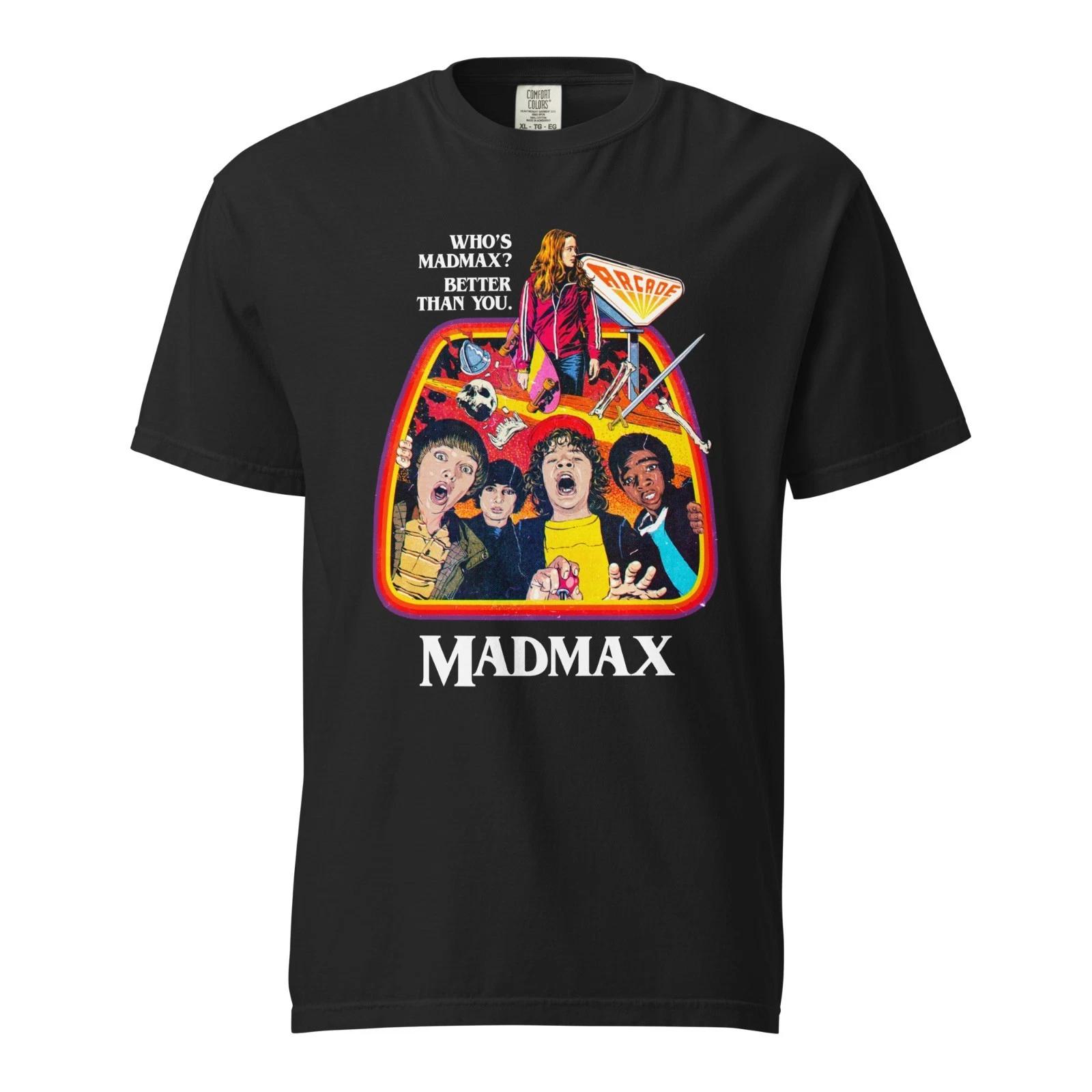 

Футболка с коротким рукавом MadMax из сериала Stranger Things, унисекс, тяжелый хлопок, черная L