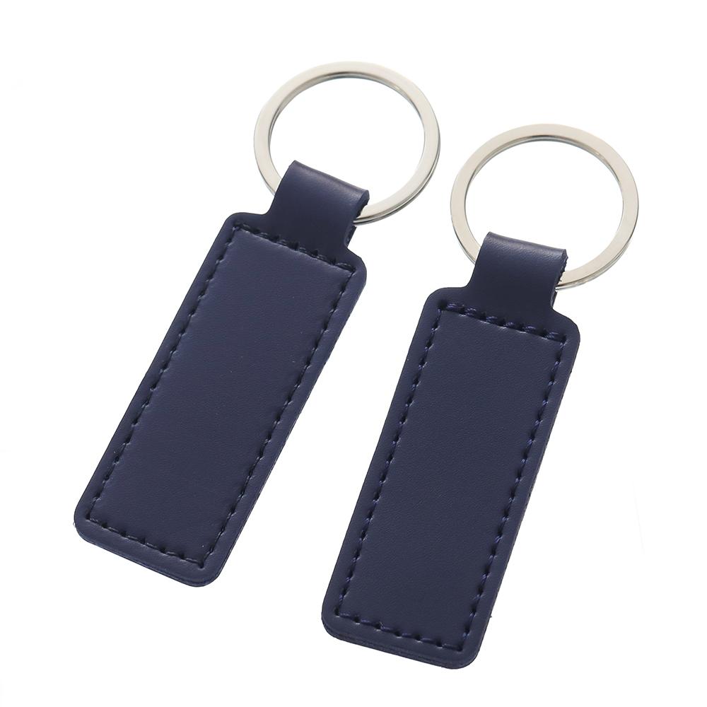 Short Doublesided PU Leather Keychain Car Thread Gift Metal Pendant Waist Strap Key Chain Keyholder for Key Chain Supplies